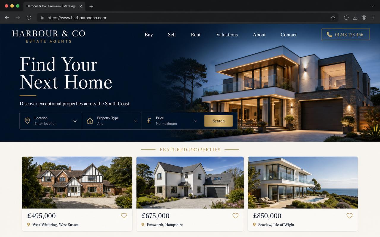 Estate Agency concept website preview
