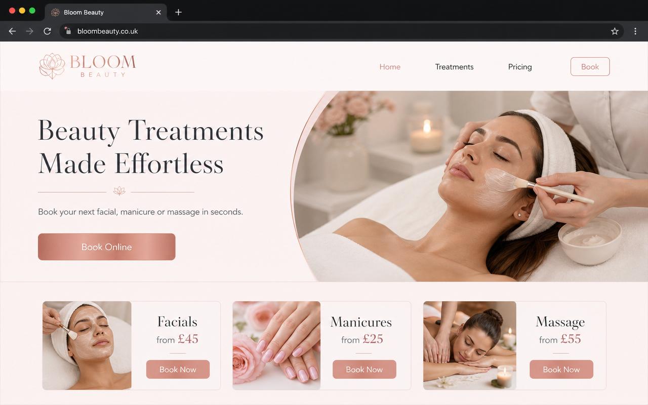 Beauty Salon concept website preview